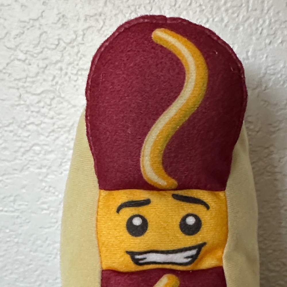 Lego Hot Dog Men Plush in Yellow, Maroon & Blue 2018 - Picture 2 of 6